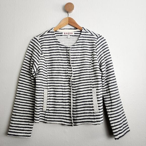dolan Jackets & Blazers - Dolan Anthropologie Left Coast Collection Striped Brushed Fleece Moto Jacket